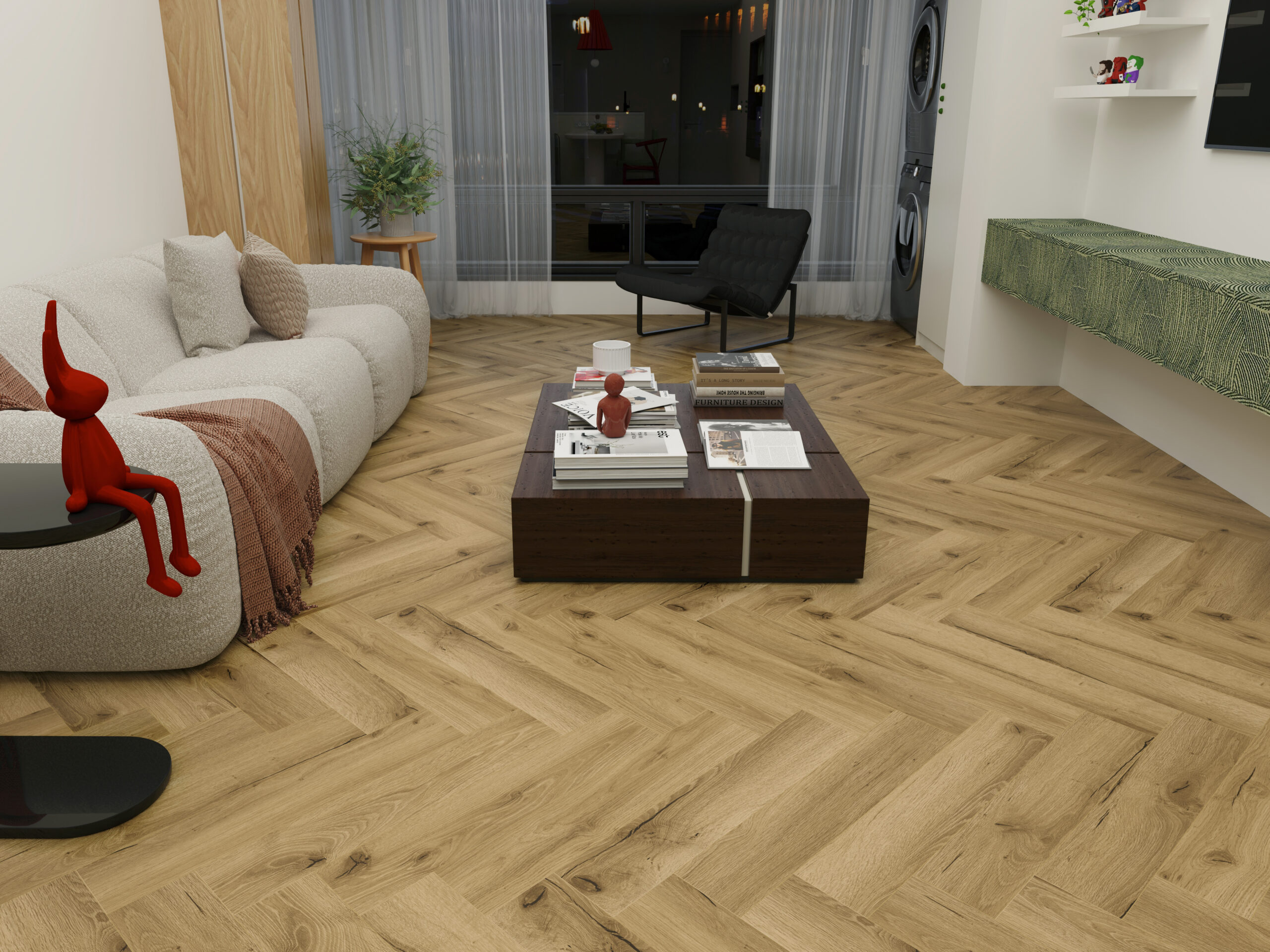 Mediterranean Oak SPC Herringbone